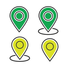 Colorful Location Pin Icons Set for Maps and Navigation
