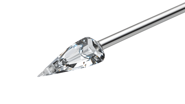 Diamondtipped drill bit isolated on the transparent background precision tool cutting industrial technology jewelry craftsmanship