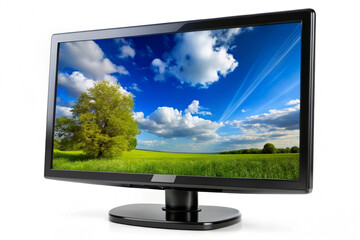 Computer monitor isolated on white background