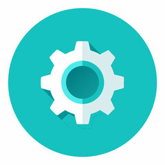 gear icon on metal internet button