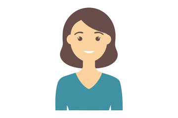 Portrait of a Smiling Female: A simple and elegant depiction of a friendly, smiling woman.