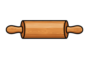 Rolling Pin: A close-up shot of a wooden rolling pin, a classic baking tool. It's handle are smooth, and the wood grain adds a rustic and inviting touch to the image.