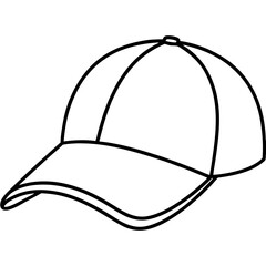Clean Line Art Baseball Cap Vector