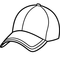 Clean Line Art Baseball Cap Vector