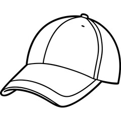 Clean Line Art Baseball Cap Vector