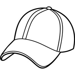 Clean Line Art Baseball Cap Vector