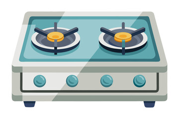 Fototapeta premium Gas Stove in Kitchen: A modern, sleek gas stove ready for cooking delicious meals