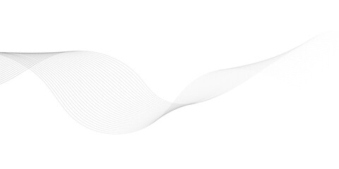 Abstract wave element for design. Digital frequency track equalizer. Stylized line art background, Geometric grey vector waves on white background. Editable stroke.