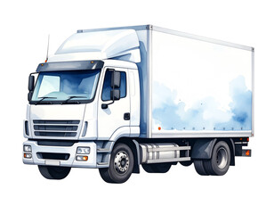 Delivery truck flat icon vector transparent background 