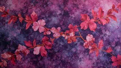 Pink flower purple background art background