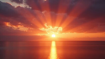 The magnificent view of sunrise over the sea