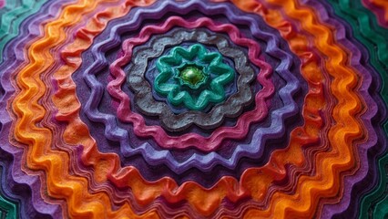 Colorful woven mandala pattern