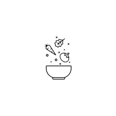 Vegetable salad icon flat vector design.