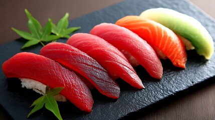 Delicious Sushi Platter with Tuna, Salmon, and Japan.