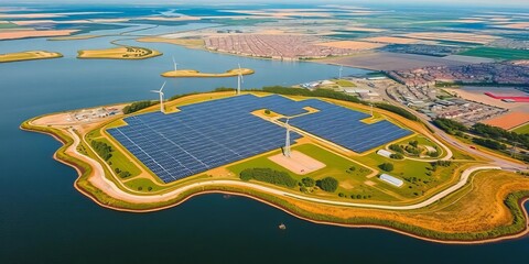 Islandshaped Solar Farm Powering Almere
