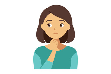 Pensive Contemplation: Portrait of a woman deep in thought, her expression conveying introspection and the weight of a thoughtful mind.