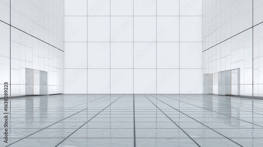 Poster minimalist white space with empty tiles and clean background