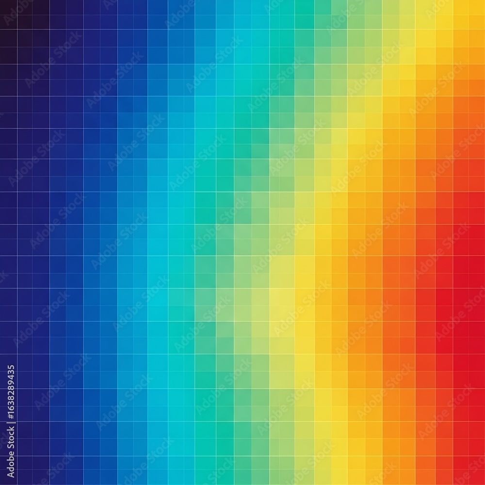 Poster abstract rainbow gradient pixel squares mosaic background with vibrant colors and modern style
