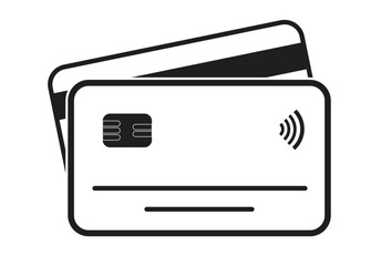 credit and debit card icon, contactless payment symbol