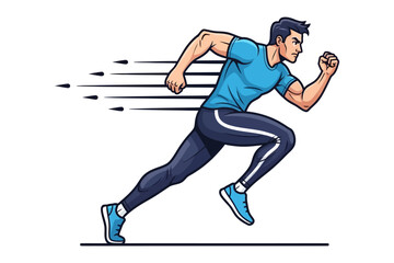 Athlete Sprinting: A dynamic illustration captures the essence of speed as an athlete bursts forward, embodying energy and dedication.