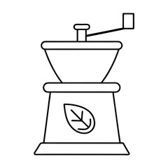 Eco friendly coffee machine with a stylized green leaf representing sustainable brewing and organic beverages for a healthy lifestyle