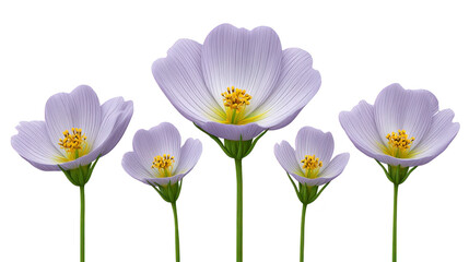 Obraz premium Beautiful lavender flowers with delicate petals and vibrant yellow centers stand tall, showcasing their elegance and charm in serene arrangement
