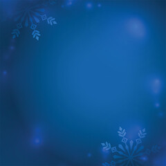  Snowflake background with glowing particles in a cool blue winter theme.