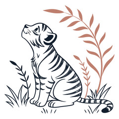 vector illustration of a tiger