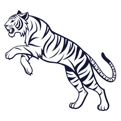 Fototapeta premium tiger on white background