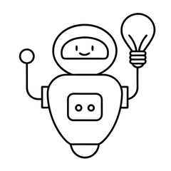 Intelligent ai robot with a glowing lightbulb symbolizing smart energy solutions and innovation