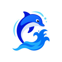 Obraz premium Cute dolphin ocean animal