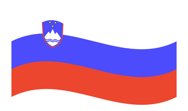 Waving flag of Slovenia isolated.