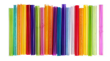 Colorful Glitter Straws Rainbow Arrangement