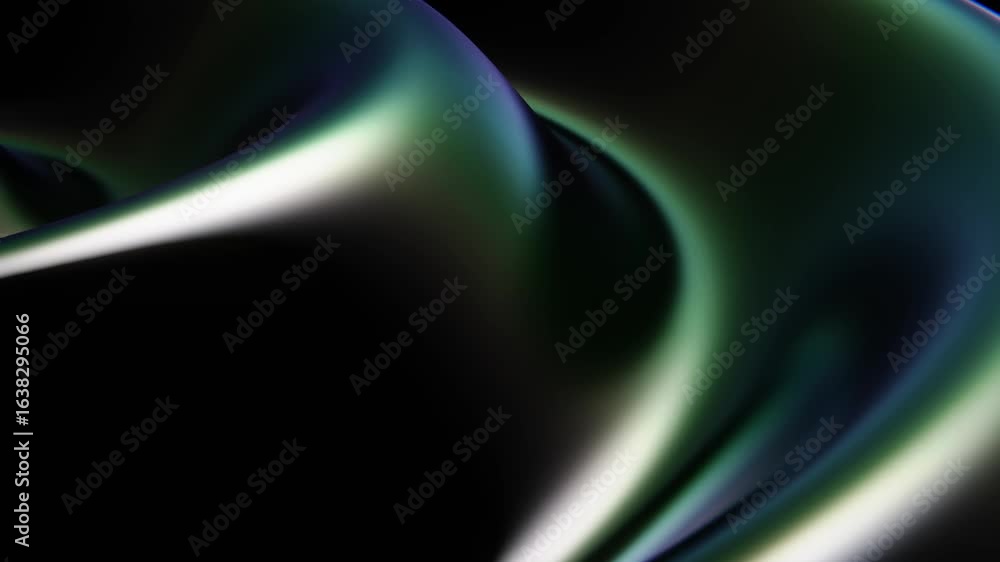 Poster abstract 3d horizontal metallic satin fabric smooth wave pulse animation loop presentation backgroun
