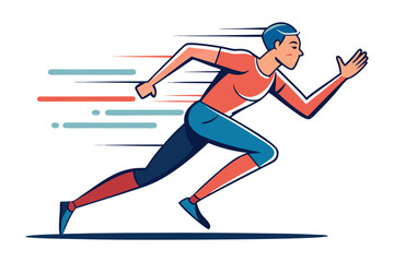 Sprint to Success: An illustration of a determined runner, demonstrating speed, motion and energy. Capturing the spirit of endurance and the thrill of the race.
