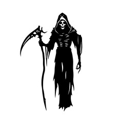 the grim reaper standing menacingly with his scythe