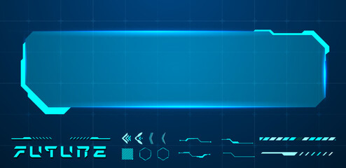 Lower third blue or text box futuristic