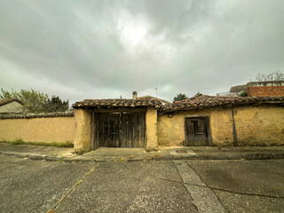Old adobe house in San Andres de la Regla village, Palencia