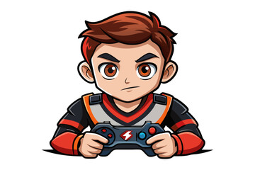 Gaming Icon: A stylized illustration captures a determined gamer, intently focused on a controller, ready to conquer the virtual realm.