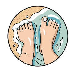 Les pieds dans l'eau