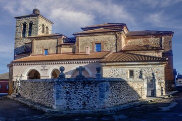 Church of San Pedro in Pino del Rio with stone facade, Palencia