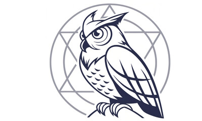 Minimalist Geometric Owl Logo