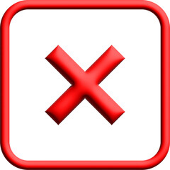 3d Red cross check mark rejection and no voting symbol Victore [Converted]