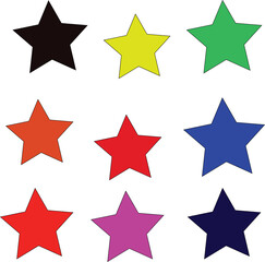set of colorful stars