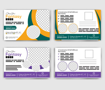 Modern Business promotion postcard design for real estate agency
