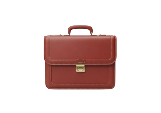 Classic Leather Briefcase Isolated on White - Business and Professional Style - Powered by Adobe
