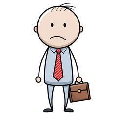 Sad Businessman Cartoon Illustration