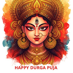 Goddess in Happy Durga Puja Subh Navratri Indian religious