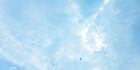 Blue Clouds pattern sunny light canvas even background image surface smoke splashed nature, white, day, summer vacation