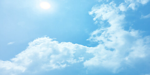 sunny sky blue light watercolor background. Aquarelle painting brush effect card paper textured canvas cloudy smoke space for text, entertaining card, template. aquamarine color graphics illustration